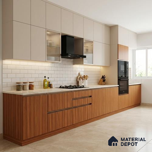 Wooden Look LM 21041 8 ft x 4 ft Suede Finish Decorative Laminate - 1 mm | Suitable for TV Unit, Wardrobe, Kitchen Cabinets