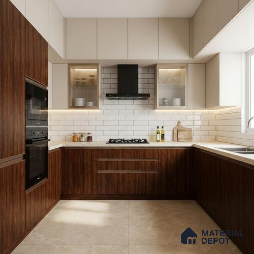 Wooden Look LM 21043 8 ft x 4 ft Suede Finish Decorative Laminate - 1 mm | Suitable for TV Unit, Wardrobe, Kitchen Cabinets