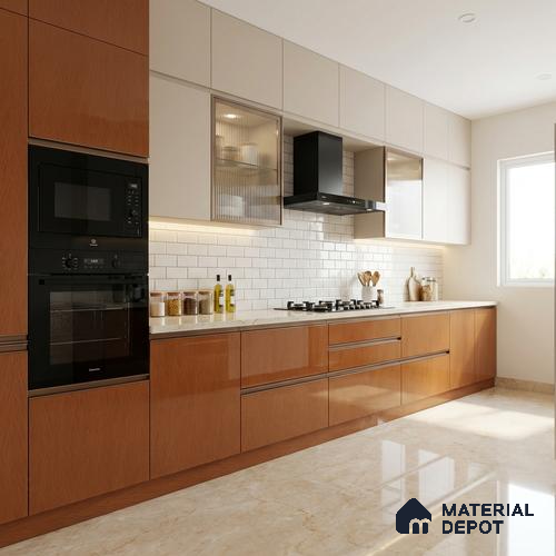 Wooden Look LM 21116 B Zebrano Ridge Wooden High Gloss Finish 8 ft x 4 ft Decorative Laminate - 1 mm | Suitable for TV Unit, Wardrobe, Kitchen Cabinets