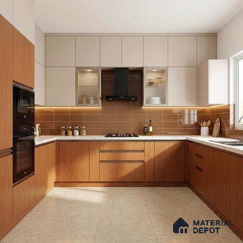 Wooden Look LM 21116 C Zebrano Ridge Wooden Suede Finish 8 ft x 4 ft Decorative Laminate - 1 mm | Suitable for TV Unit, Wardrobe, Kitchen Cabinets