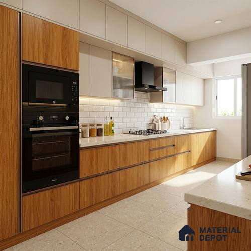 Wooden Look LM 21120 B Golden Elm Super Matte Super Matte Finish 8 ft x 4 ft Decorative Laminate - 1 mm | Suitable for TV Unit, Wardrobe, Kitchen Cabinets