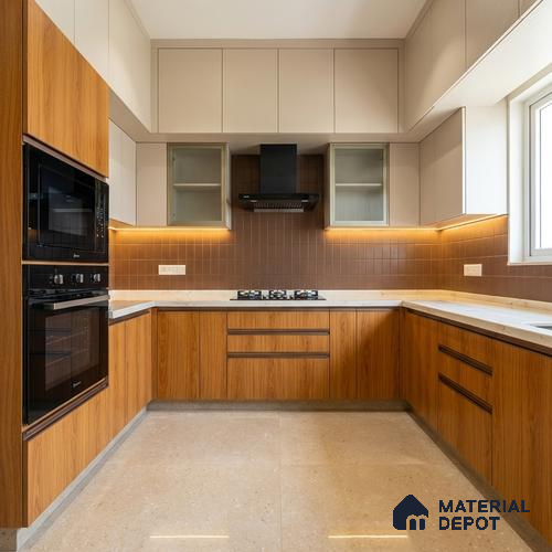 Wooden Look LM 21120 E Golden Elm Dripped Wood Texture Finish 8 ft x 4 ft Decorative Laminate - 1 mm | Suitable for TV Unit, Wardrobe, Kitchen Cabinets