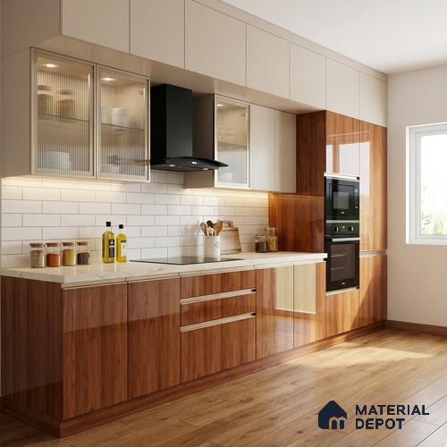 Wooden Look LM 21126 E Terranova Grain Wooden High Gloss Finish 8 ft x 4 ft Decorative Laminate - 1 mm | Suitable for TV Unit, Wardrobe, Kitchen Cabinets