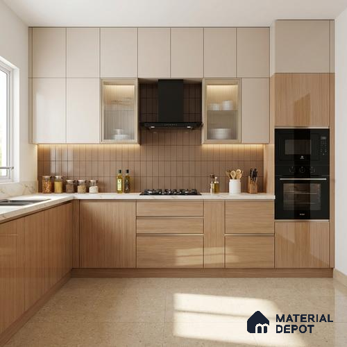 Wooden Look LM 21127 C Pavona Mist Wooden High Gloss Finish 8 ft x 4 ft Decorative Laminate - 1 mm | Suitable for TV Unit, Wardrobe, Kitchen Cabinets