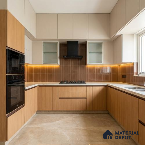 Wooden Look LM 21129 Honey Wood Vertical Touch Texture Finish 8 ft x 4 ft Decorative Laminate - 1 mm | Suitable for TV Unit, Wardrobe, Kitchen Cabinets