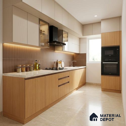 Wooden Look LM 21129 C Honey Wood Dripped Wood Texture Finish 8 ft x 4 ft Decorative Laminate - 1 mm | Suitable for TV Unit, Wardrobe, Kitchen Cabinets