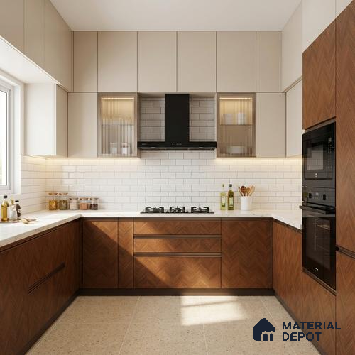 Wooden Look LM 21131 Royal Teakline Regal Walnut Texture Finish 8 ft x 4 ft Decorative Laminate - 1 mm | Suitable for TV Unit, Wardrobe, Kitchen Cabinets