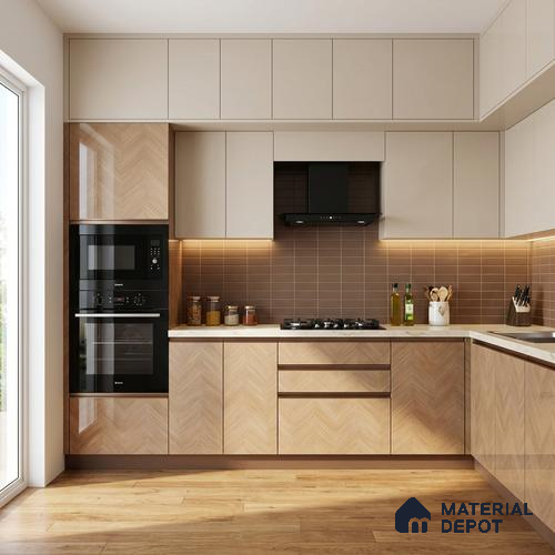 Wooden Look LM 21134 B Nordic Ash Wooden High Gloss Finish 8 ft x 4 ft Decorative Laminate - 1 mm | Suitable for TV Unit, Wardrobe, Kitchen Cabinets