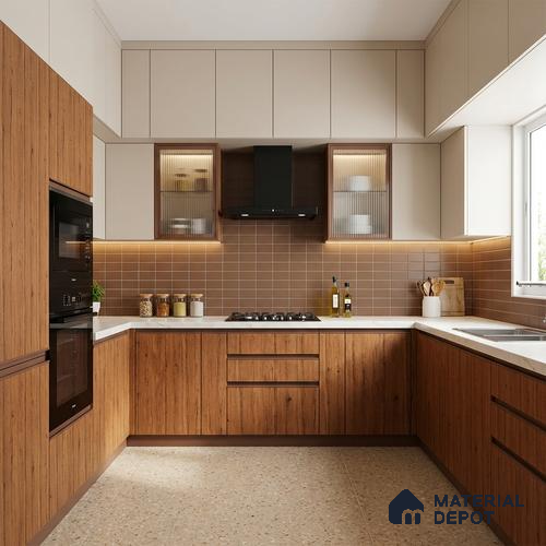 Wooden Look LM 21360 Shiny Lavito 8 ft x 4 ft PU Finish Decorative Laminate - 1 mm | Suitable for TV Unit, Wardrobe, Kitchen Cabinets