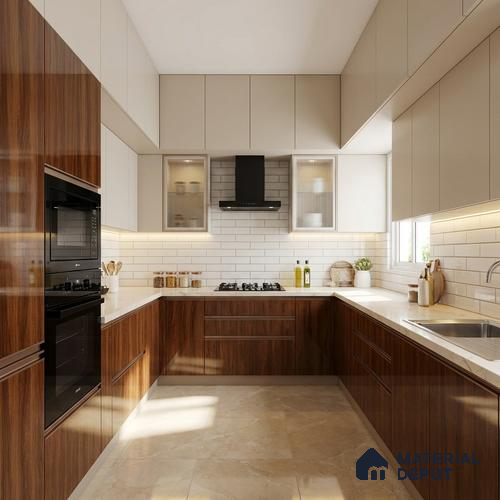 Wooden Look LM 21400 Cherry Wood 8 ft x 4 ft High Gloss Finish Decorative Laminate - 1 mm | Suitable for TV Unit, Wardrobe, Kitchen Cabinets