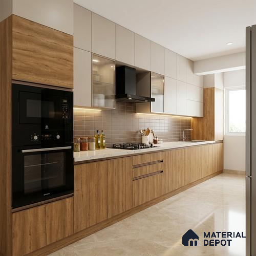 Wooden Look LM 21406 Regal Oak Light 8 ft x 4 ft Texture Finish Decorative Laminate - 1 mm | Suitable for TV Unit, Wardrobe, Kitchen Cabinets