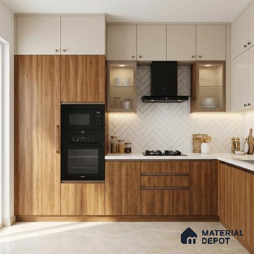 Wooden Look LM 21407 Regal Oak Dark 8 ft x 4 ft Texture Finish Decorative Laminate - 1 mm | Suitable for TV Unit, Wardrobe, Kitchen Cabinets