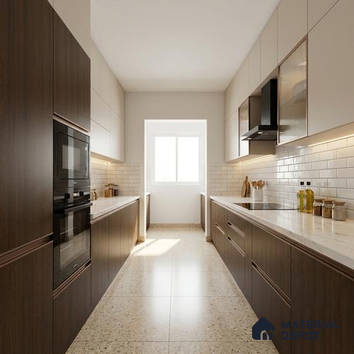 Wooden Look LM 21409 African Walnut Dark 8 ft x 4 ft Texture Finish Decorative Laminate - 1 mm | Suitable for TV Unit, Wardrobe, Kitchen Cabinets