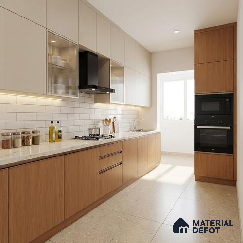 Wooden Look LM 21423 Monarchial Walnut 8 ft x 4 ft Texture Finish Decorative Laminate - 1 mm | Suitable for TV Unit, Wardrobe, Kitchen Cabinets