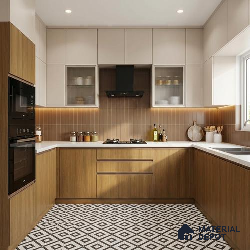 Wooden Look LM 21426 African Walnut Light 8 ft x 4 ft Texture Finish Decorative Laminate - 1 mm | Suitable for TV Unit, Wardrobe, Kitchen Cabinets