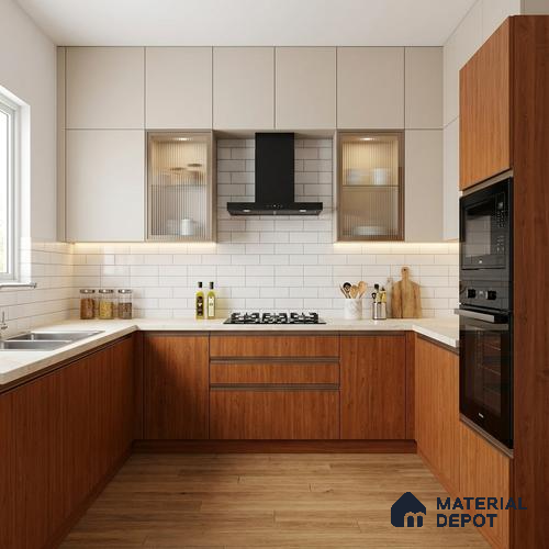 Wooden Look LM 21427 Classic Teak 8 ft x 4 ft Texture Finish Decorative Laminate - 1 mm | Suitable for TV Unit, Wardrobe, Kitchen Cabinets