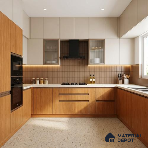 Wooden Look LM 21428 Crown Woody 8 ft x 4 ft Texture Finish Decorative Laminate - 1 mm | Suitable for TV Unit, Wardrobe, Kitchen Cabinets