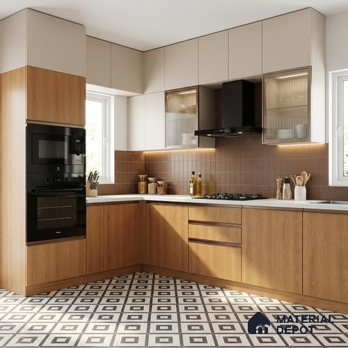Wooden Look LM 21448 Sober Oak 8 ft x 4 ft Suede Finish Decorative Laminate - 1 mm | Suitable for TV Unit, Wardrobe, Kitchen Cabinets