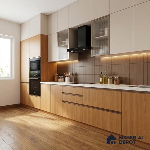 Wooden Look LM 21449 Classy Oak 8 ft x 4 ft Suede Finish Decorative Laminate - 1 mm | Suitable for TV Unit, Wardrobe, Kitchen Cabinets