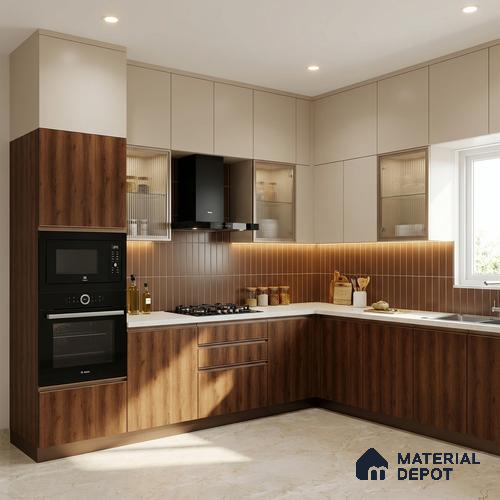 Wooden Look LM 21451 Bruto Walnut 8 ft x 4 ft Suede Finish Decorative Laminate - 1 mm | Suitable for TV Unit, Wardrobe, Kitchen Cabinets