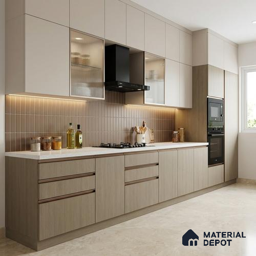 Wooden Look LM 21453 Fumed Oak 8 ft x 4 ft Suede Finish Decorative Laminate - 1 mm | Suitable for TV Unit, Wardrobe, Kitchen Cabinets
