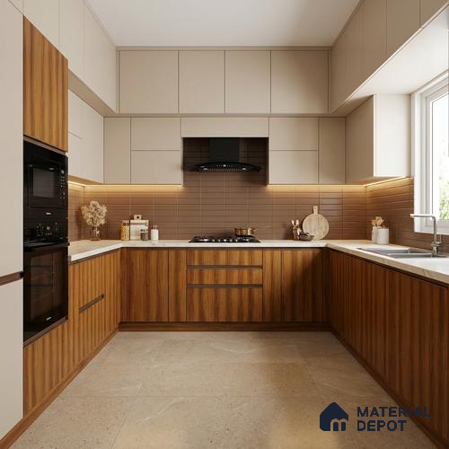Wooden Look LM 21555 Honey Hazelnut 8ft x 4ft Texture Finish Decorative Laminate - 1 mm | Suitable for TV Unit, Wardrobe, Kitchen Cabinets