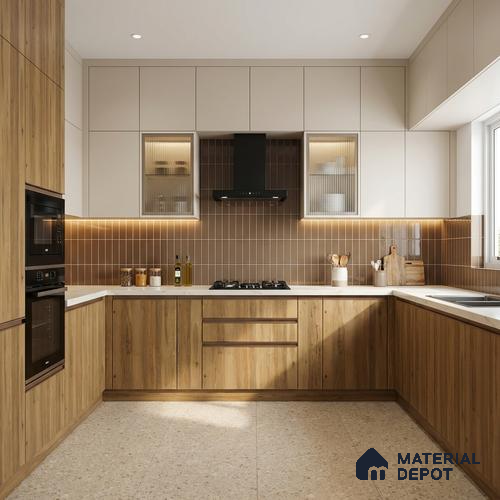 Wooden Look LM 21562 Soft Teak 8ft x 4ft Texture Finish Decorative Laminate - 1 mm | Suitable for TV Unit, Wardrobe, Kitchen Cabinets