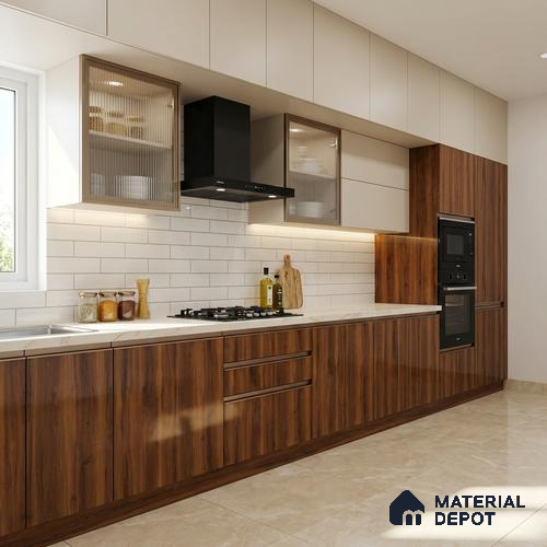 Wooden Look LM 21594 Splendid Oak 8ft x 4ft High Gloss Finish Decorative Laminate - 1 mm | Suitable for TV Unit, Wardrobe, Kitchen Cabinets