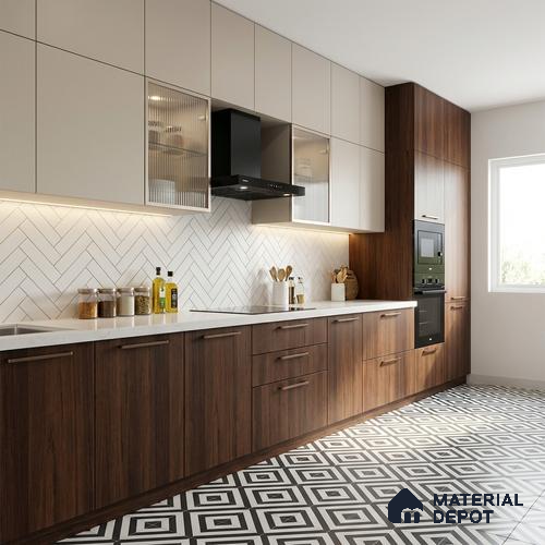 Wooden Look LM 21598 Lorel Brown 8ft x 4ft Matte Finish Decorative Laminate - 1 mm | Suitable for TV Unit, Wardrobe, Kitchen Cabinets