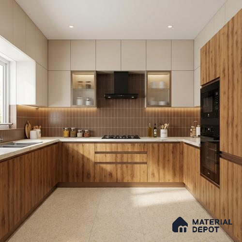 Wooden Look LM 21599 Natural Teak 8ft x 4ft Matte Finish Decorative Laminate - 1 mm | Suitable for TV Unit, Wardrobe, Kitchen Cabinets