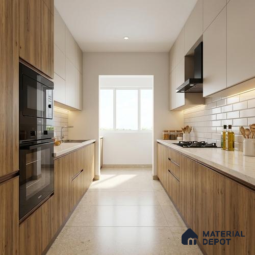 Wooden Look LM 21603 Soft Teak 8ft x 4ft Suede Finish Decorative Laminate - 1 mm | Suitable for TV Unit, Wardrobe, Kitchen Cabinets