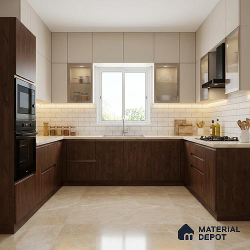 Wooden Look LM 21607 Deep Mahogany 8ft x 4ft Suede Finish Decorative Laminate - 1 mm | Suitable for TV Unit, Wardrobe, Kitchen Cabinets