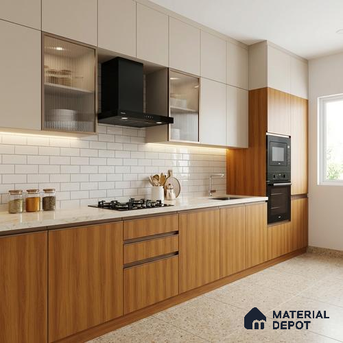 Wooden Look LM 21608 Toasted Hazelnut 8ft x 4ft Suede Finish Decorative Laminate - 1 mm | Suitable for TV Unit, Wardrobe, Kitchen Cabinets