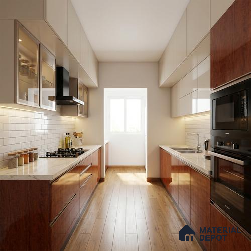 Wooden Look LM 23363 RubyWooden 8 ft x 4 ft High Gloss Finish 6H Anti Scratch Acrylic Laminate - 1.5 mm | Suitable for Kitchen Cabinet, TV Unit, Wardrobe
