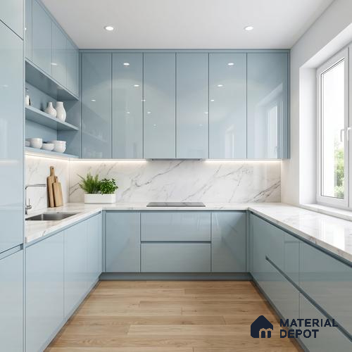 LM 23461 (A GLT 09) Twilight Sky 8 ft x 4 ft Glittery Flute High Gloss Finish Decorative Laminate - 1 mm | Suitable for Living Room, Kitchen, Office