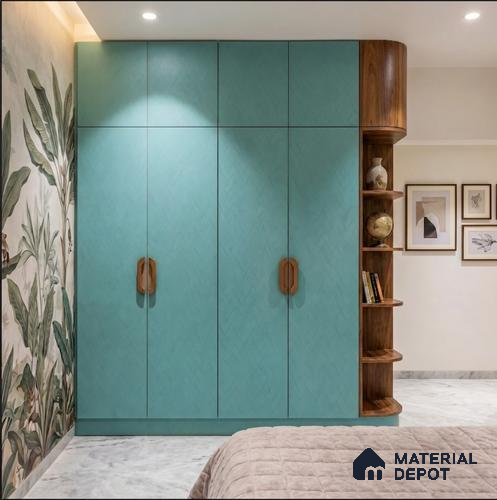 Patterned Look LM 23469 (AW 38 430) Sky Blue 8 ft x 4 ft Aged Wood Finish Decorative Laminate - 1 mm | Suitable for TV Unit, Wardrobe, Kitchen Cabinets