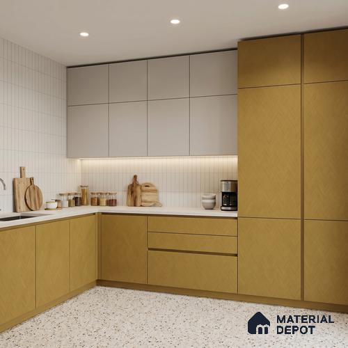 Patterned Look LM 23470 Lemon Zest 8 ft x 4 ft Aged Wood Finish Decorative Laminate - 1 mm | Suitable for TV Unit, Wardrobe, Kitchen Cabinets