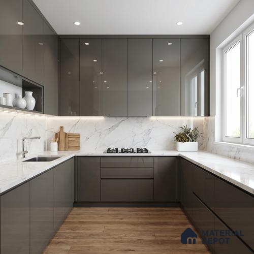 LM 23477 (HG 410) Porter Pastel 8 ft x 4 ft High Gloss Finish Decorative Laminate - 1 mm | Suitable for Living Room, Kitchen, Office
