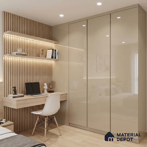 LM 23480 (HG 412) Rosette Glow 8 ft x 4 ft High Gloss Finish Decorative Laminate - 1 mm | Suitable for Living Room, Kitchen, Office