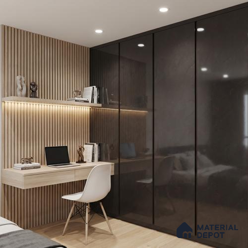 LM 23489 Rustic Slenna 8 ft x 4 ft High Gloss Finish Decorative Laminate - 1 mm | Suitable for TV Unit, Wardrobe, Kitchen Cabinets