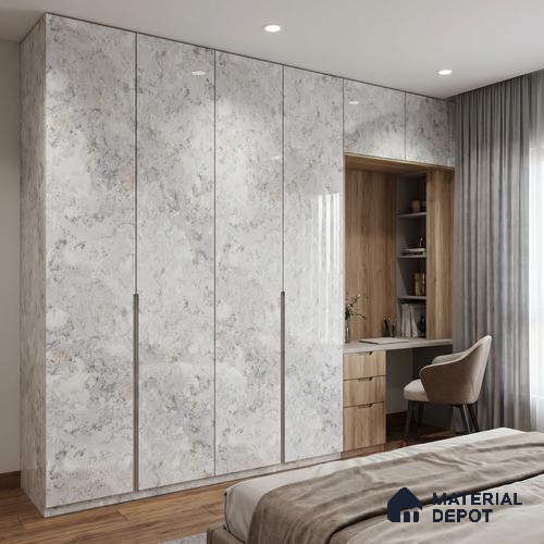 LM 23492 Nebula Stone 8 ft x 4 ft High Gloss Finish Decorative Laminate - 1 mm | Suitable for TV Unit, Wardrobe, Kitchen Cabinets