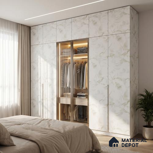 LM 23498 lcy Mist 8 ft x 4 ft Absolute Trend Finish Decorative Laminate - 1 mm | Suitable for TV Unit, Wardrobe, Kitchen Cabinets