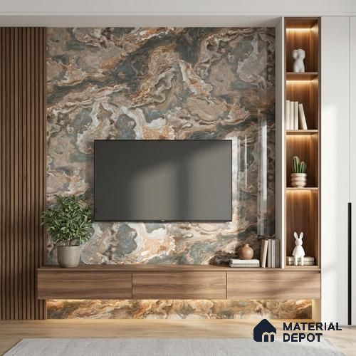 LM 23503 Copper Canyon 8 ft x 4 ft High Gloss Finish Decorative Laminate - 1 mm | Suitable for TV Unit, Wardrobe, Kitchen Cabinets