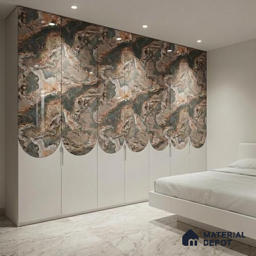 LM 23503 Copper Canyon 8 ft x 4 ft High Gloss Finish Decorative Laminate - 1 mm | Suitable for TV Unit, Wardrobe, Kitchen Cabinets