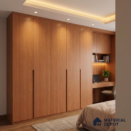 Wooden Fluted Look LM 23504 (BB 7118) Sunrise Oak 8 ft x 4 ft Bamboo Bliss Finish Decorative Laminate - 1 mm | Suitable for TV Unit, Wardrobe, Kitchen Cabinets