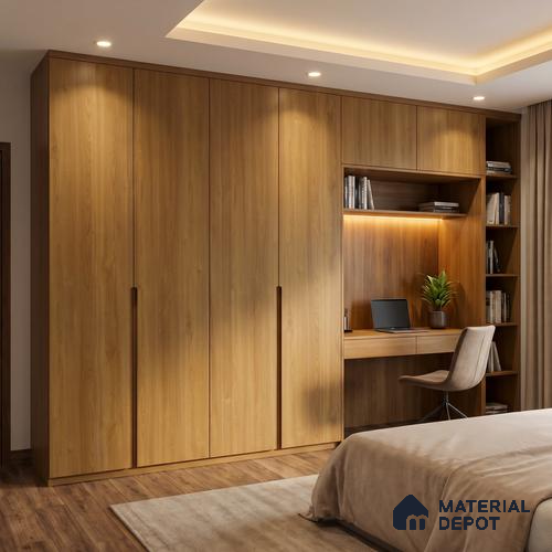 Wooden Look LM 23510 Golden Honey 8 ft x 4 ft Amber Oak Finish Decorative Laminate - 1 mm | Suitable for TV Unit, Wardrobe, Kitchen Cabinets