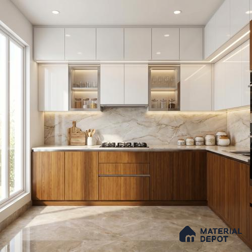 Wooden Look LM 23511 Golden Sands 8 ft x 4 ft Amber Oak Finish Decorative Laminate - 1 mm | Suitable for TV Unit, Wardrobe, Kitchen Cabinets