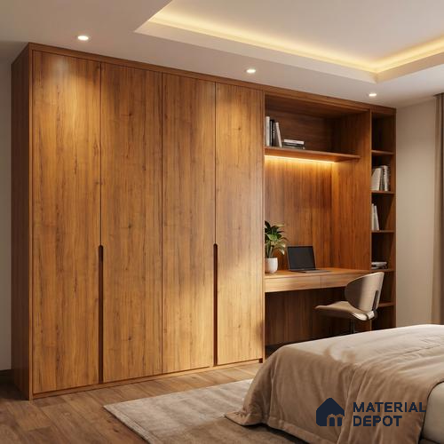 Wooden Look LM 23513 (AO 09 7116) Sun Dappled 8 ft x 4 ft Amber Oak Finish Decorative Laminate - 1 mm | Suitable for TV Unit, Wardrobe, Kitchen Cabinets