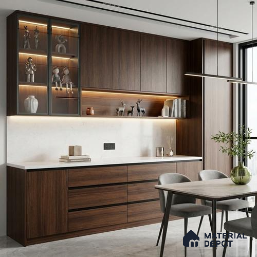 Wooden Look LM 23529 (AR 30 7297) Dark Walnut 8 ft x 4 ft Antique Real Finish Decorative Laminate - 1 mm | Suitable for TV Unit, Wardrobe, Kitchen Cabinets