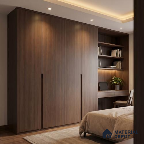 Wooden Fluted Look LM 23534 Wenge Wood 8 ft x 4 ft Bamboo Bliss Finish Decorative Laminate - 1 mm | Suitable for TV Unit, Wardrobe, Kitchen Cabinets